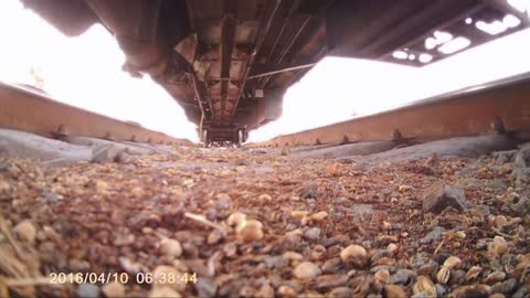 Loram rail grinder under train view!!!