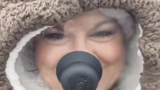 Cooking Lid Helps Keep Face Warm on Boat