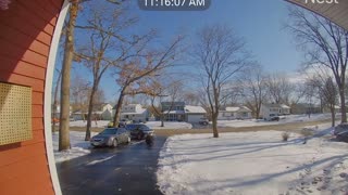 Ice Storm Sends Car and Driver Down Driveway