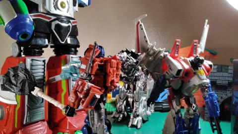 Optimus Prime versus Decepticon Trio