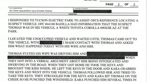 Police report for when Tommy of CPP assaulted his ex wife