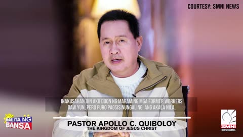 Pastor Apollo C. Quiboloy, nagsalita na laban sa mga akusasyong inihain sa komite ni Sen. Risa