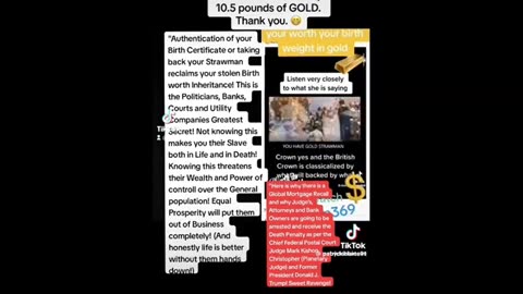 Your birth cert and gold.. (audio is what it is)..