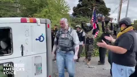 Proud Boys Flip Over Antifa Van Used to Terrorize Portland City Streets!