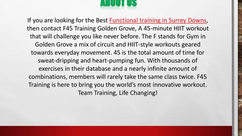 Functional training in Surrey Downs