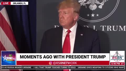 President Donald J. Trump Speaks with Press at CPAC 2022 in Orlando