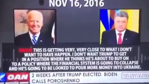 Two weeks after Trump was elected in 2016, then VP Biden called then Ukrainian President Poroshenko