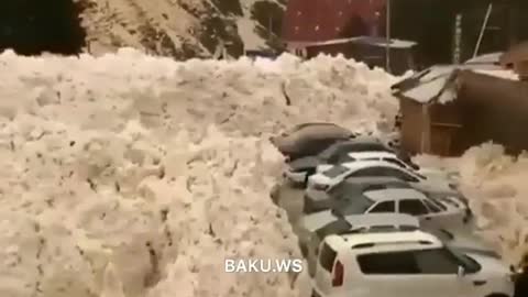 avalanche, crushed all cars