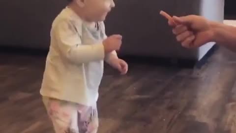 A beautiful memory of a baby walking for the first time