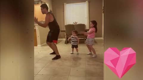 baby dance with dady full funny video