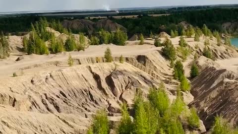 Turquoise water in quarry