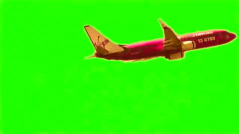 Green Screen Virgin Aircraft take off