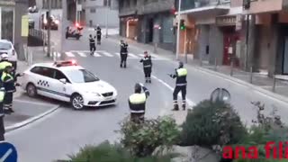 Police officers in Spanish city perform dance routine to 'Baby Shark' song