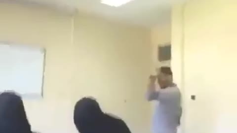 Iranian students dancing in the classroom