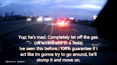 Mad Tesla is Mad (Road Rage? Dash cam)