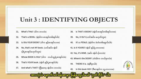 English 900: Book 1 Unit 3 Identifying Objects