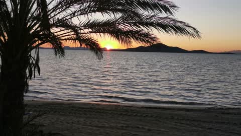 Beautiful sunset Beach with small waves