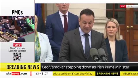 Ireland's prime minister Leo Varadkar suddenly resigns.
