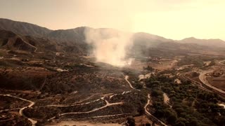 Drone flies near Brush Fire