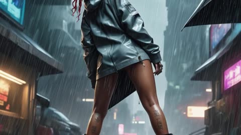 Rihanna as Cyberpunk Girl Ai generated