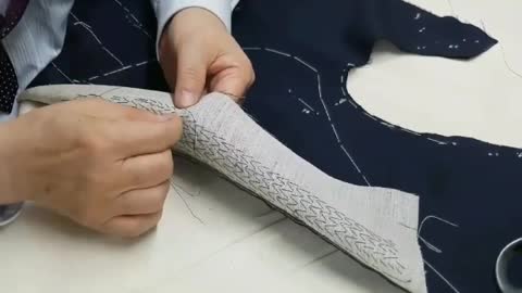 Suit lapel padding stitch