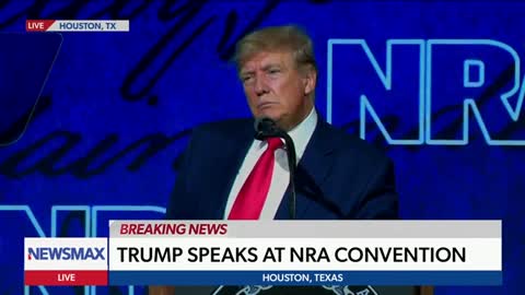 President Donald Trump speaks at the NRA convention