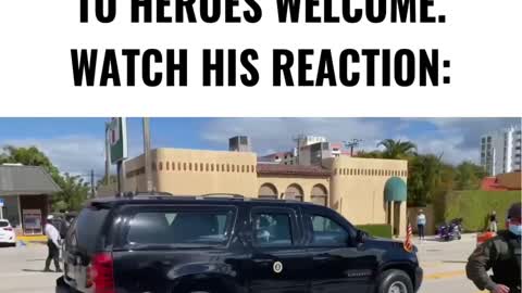 People stand on the road in Florida waiting for Trump to drive by