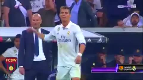 Ronaldo's reaction to Messi's 92nd minute winning goal