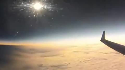 VIDEO: Striking solar eclipse moment captured from a plane's window mid-flight.