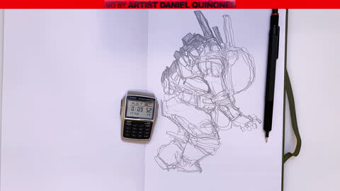 VOL.4 Time-Lapse Pen & Pencil Drawings without lifting pencil | art by - Artist Daniel Quinones