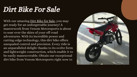 Buy Dirt Bike For Sale | Venom Motorsports