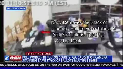 Ruby Freeman, (allegedly) Scans Same Stack of Ballots Repeatedly