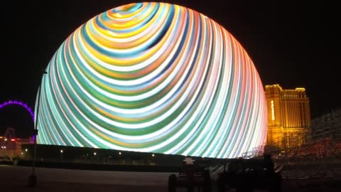 Sphere Las Vegas show: A blank blue canvas transforms into rings of bright colors behind the Strip
