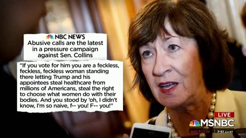 Can You Believe MSNBC Just Defended Threatening Phone Calls to Susan Collins?
