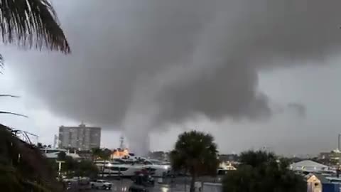 A destructive vortex tearing through Fort Lauderdale, Florida.