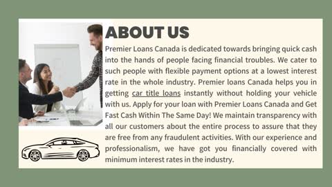 Get car title loans at Low monthly rates.