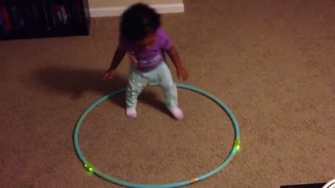 Blasian Baby Sister Plays With Hula Hoop!