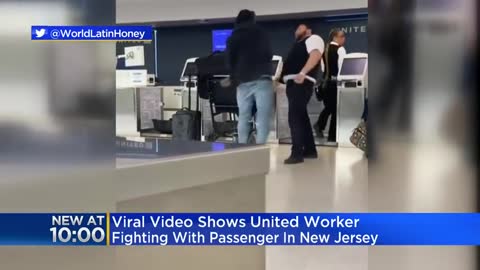 Viral video shows United Airlines worker fighting with passenger in New Jersey