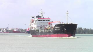 oil tanker sailing at songkhla Port, Thailand