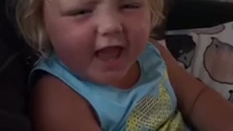 Little girl totally grossed out by mom's smelly fart