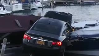 Car Landed on Boat