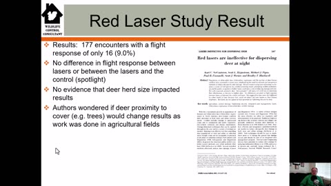 Lasers as frightening devices for deer