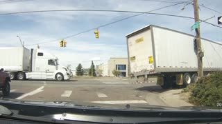 Semi Truck Crashes Taking A Hard Right