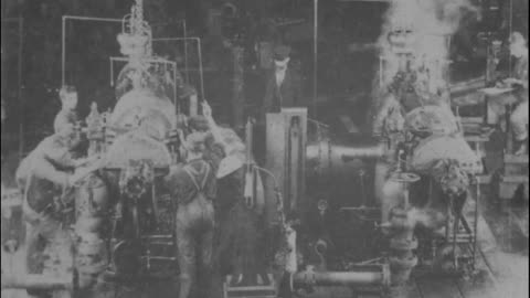 Testing Large Turbines, Westinghouse Co. Works (1904 Original Black & White Film)