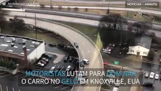 Gelo na estrada provoca várias colisões, e por pouco não foi muito mais!