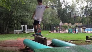 Talented Kid Creates Epic Summer Backyard Ski Course