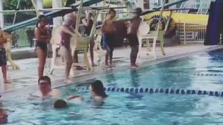 Little girl failed at diving