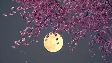 The beauty of cherry blossoms at night