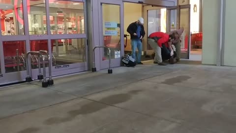 GUY ESCAPES TARGET SECURITY