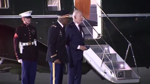 Biden is very confused after landing in Delaware